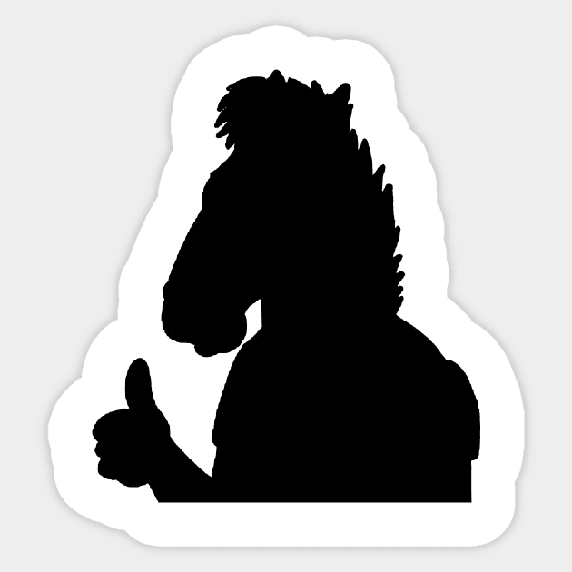 Bojack silhouette Sticker by Medium_well_rare